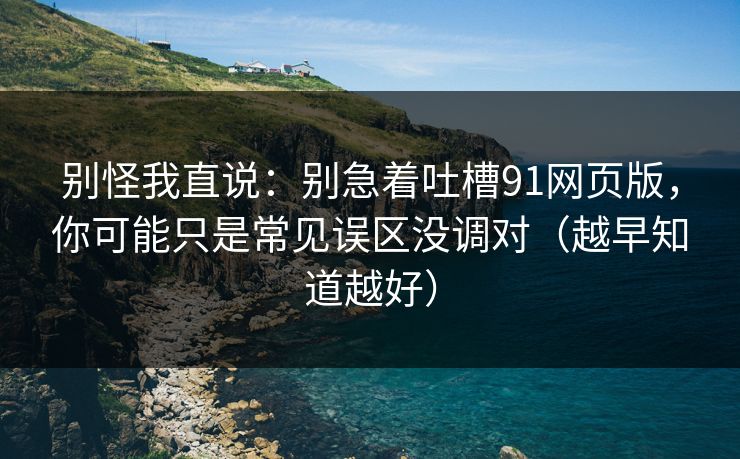 别怪我直说：别急着吐槽91网页版，你可能只是常见误区没调对（越早知道越好）